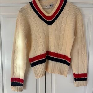 Vintage Lord & Taylor Fifth Avenue 100% Virgin Wool Tennis Sweater M